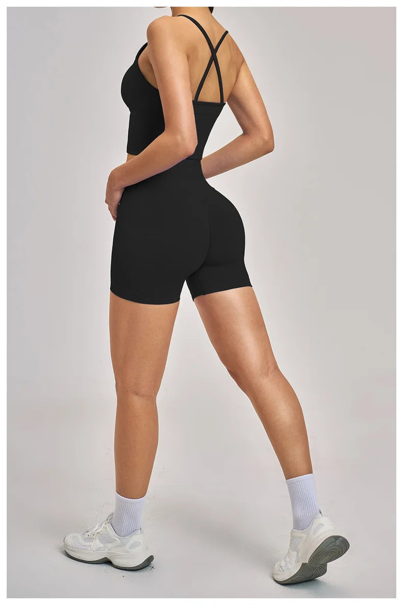 TRY TO BN Seamless Women's Tracksuit Shorts Yoga Set High Waisted Sportswear Fitness Workout Leggings Cycling Running Gym Shorts