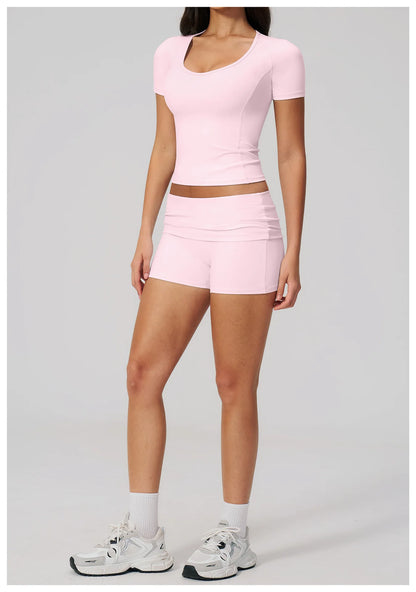 Summer 2PCS Tracksuits Yoga Suit Female Fitness Suit Running Workout Tops Shockproof Crop Sports Top Athletic Wear Sports Suit