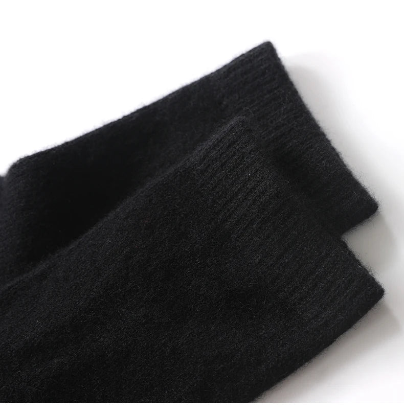 DjzDsm Men's Pure Cashmere Knitted Socks, Casual Medium Tube Socks, Antibacterial and Deodorizing Men's Socks, Warm and Elastic