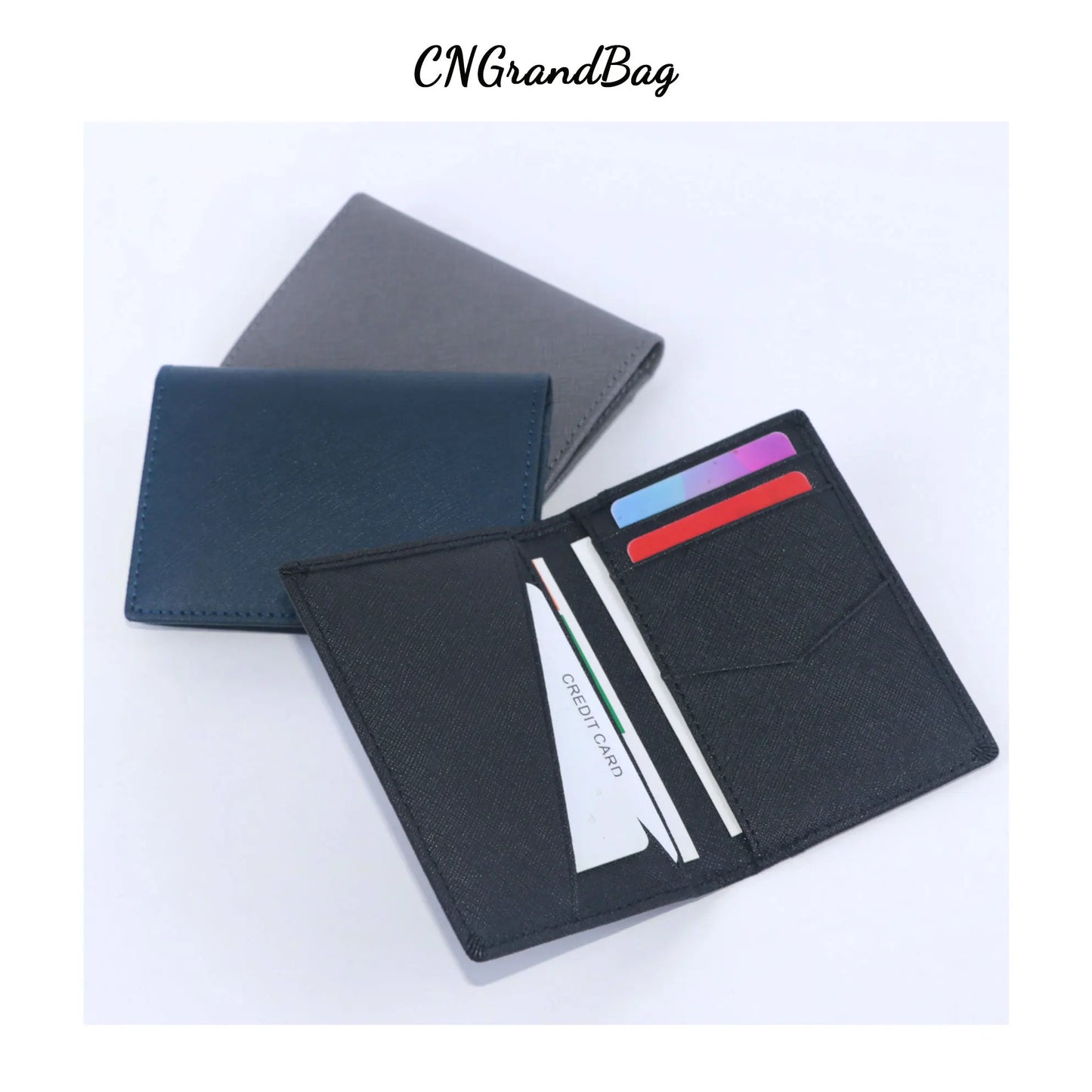 Customized Initials Genuine Leather Card Holder Bank Card Multi Card Slot Business Card Bag Commuter Wallet Men's Cover Wallet