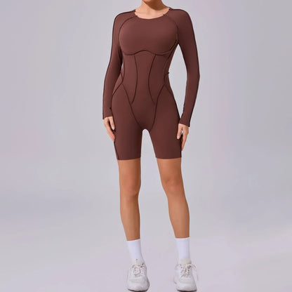Seamless Yoga Jumpsuits Sports Fitness Splicing Hip-lifting One-Piece Hollow-out Beauty Back Gym Workout Bodysuits for Women