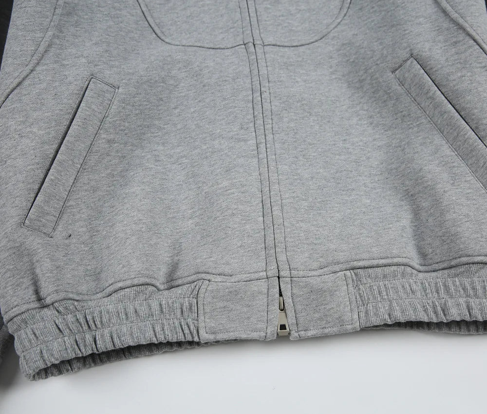 Akkad Kuti 2026 New Heavyweight Retro Japanese Sle Striped Patchwork Hoodie Ex Loose Fit Casual Sweater Thi Cotton Fabric