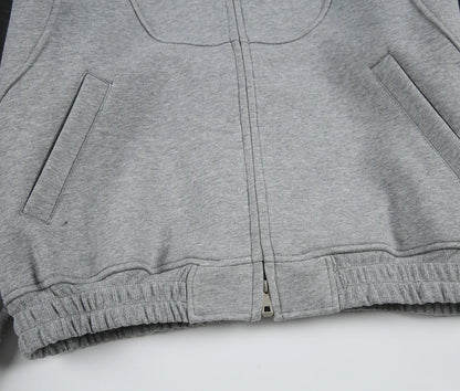 Akkad Kuti 2026 New Heavyweight Retro Japanese Sle Striped Patchwork Hoodie Ex Loose Fit Casual Sweater Thi Cotton Fabric