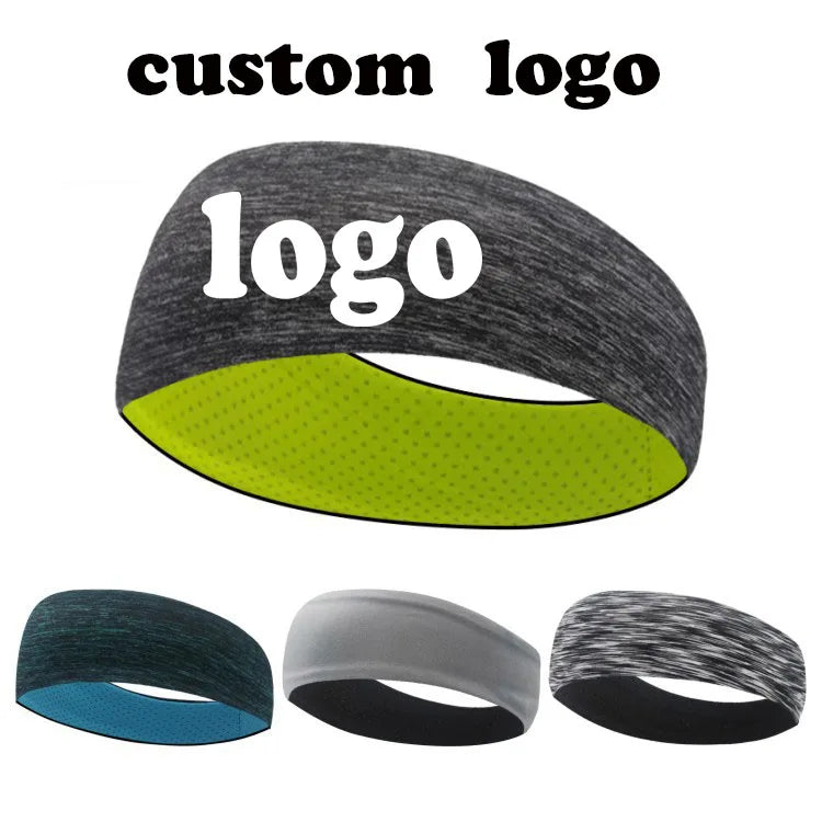 Custom Logo Sports Headband Double Breathable Anti-Perspirant Headband Yoga Running Fitness Elastic Perspirant Hood Kerchief