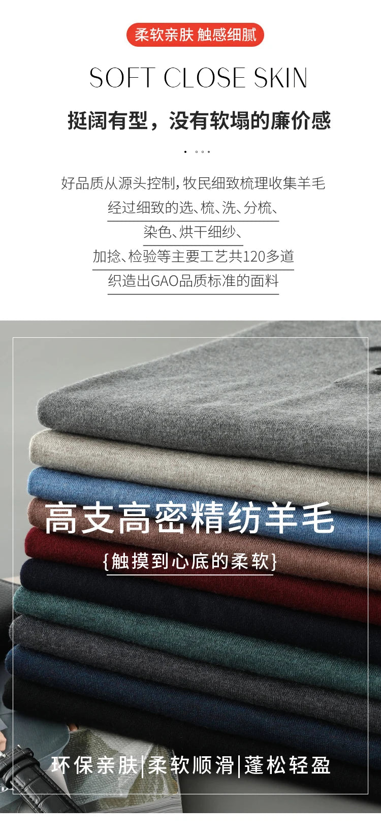 Men's Merino Wool Sweater Polo Collar Pullover Autumn Winter New Cashmere Knitwear Casual Loose Men's Shirts Tops Warm Soft