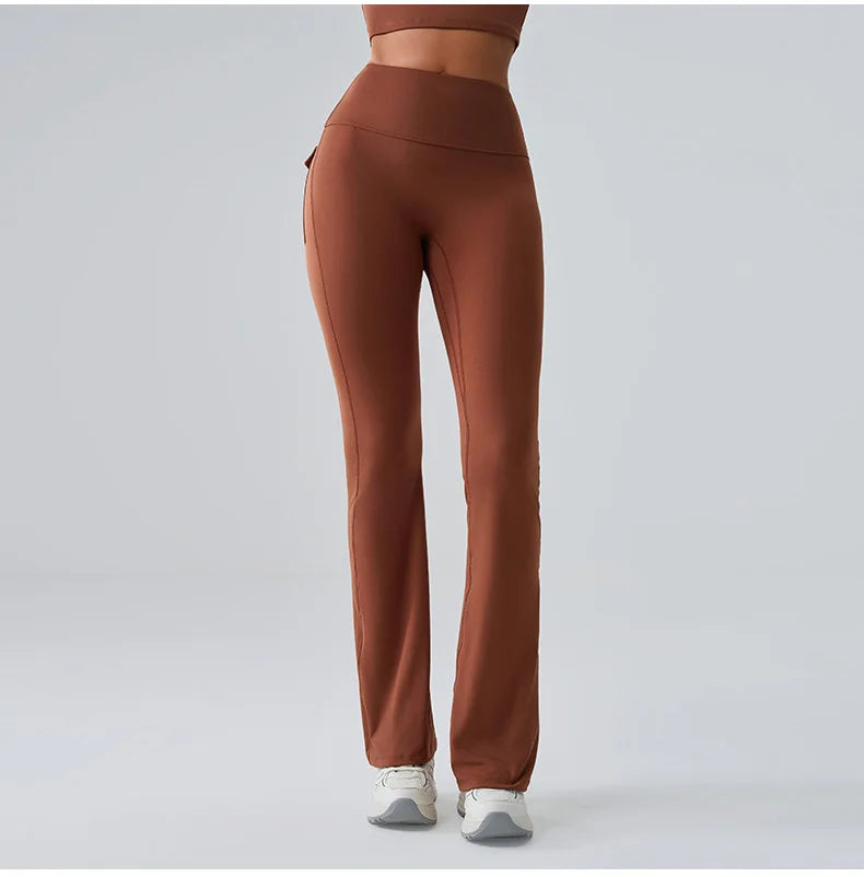 Flares Leggings Women Bell-bottoms Sports Yoga Leggings High Waist Tights Scrunch Butt Yoga Flares Pants Push Up Gym Leggings