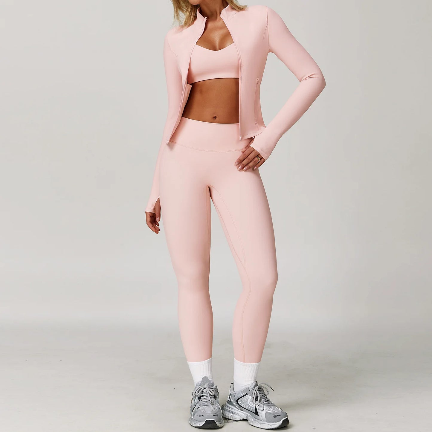 2/3PCS Yoga Suit Sports Set Gym Set Women Tracksuit Running Workout Clothes Long Sleeve Sports Bra Athletic Wear Yoga Clothing