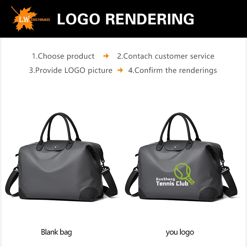 Customized Travel Bag Logo Luggage Bag Handheld Lightweight Men's Business Travel Storage Bag Yoga Fitness Bag Printed Name