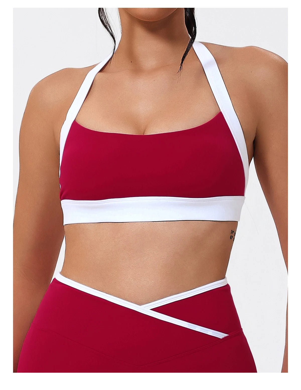 Ctenkevet Women's Color Clash Crop Top Quick-Dry Gym Bra Female Sleeveless Backless Sports Underwear for Outdoor Running CropTop