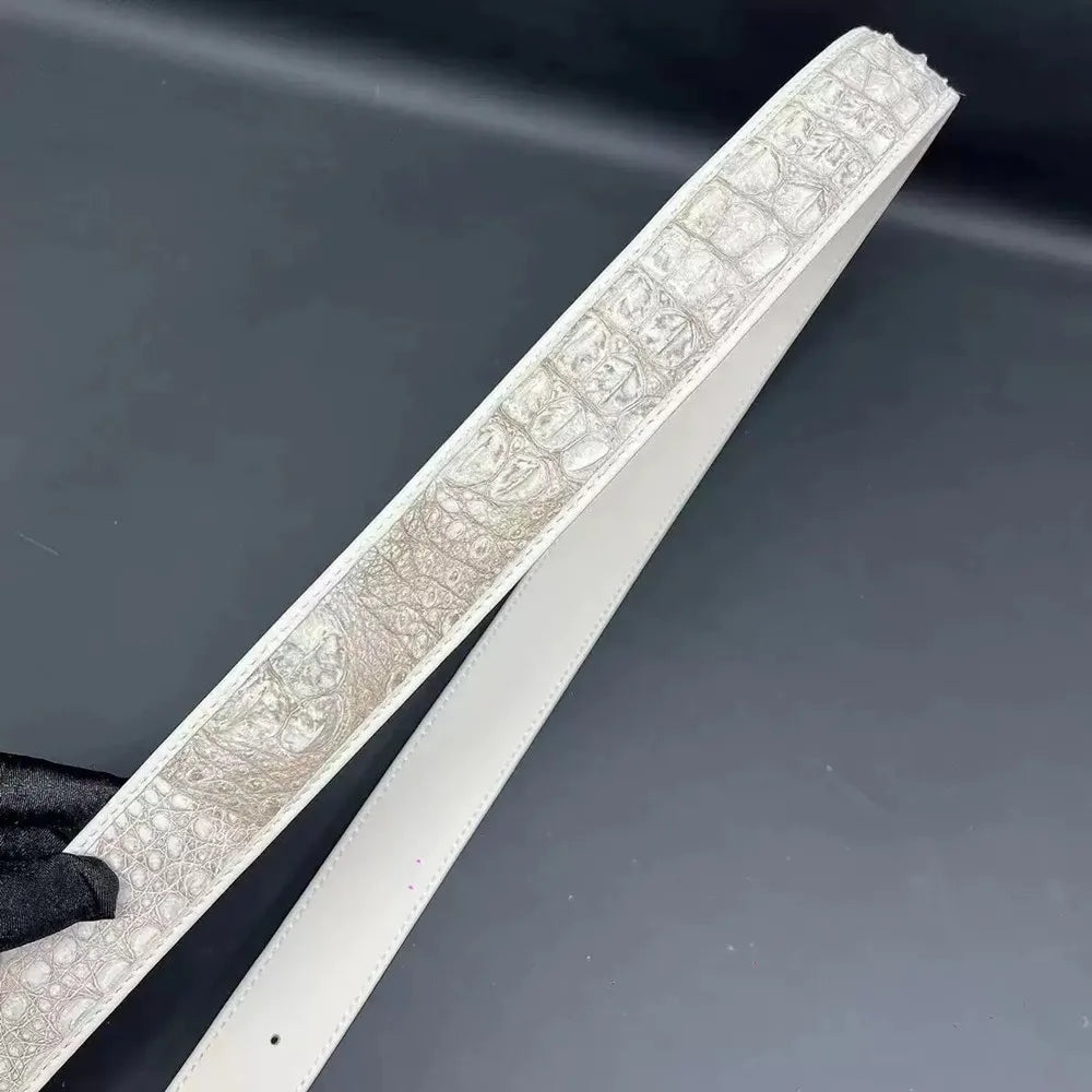Authentic crocodile leather men's Himalayan belt exotic style real crocodile leather men's business belt 3.8 pin buckle