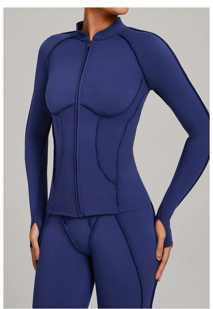 SWELTERING Women Yoga Shirts Sports Jacket Zip Fitness Long Sleeve Workout Cycling Shirts Gym Quick Dry Outdoor Top Sportswear