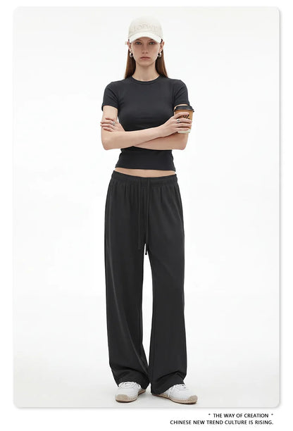 Custom LOGO women's spring summer new 200G high-elastic short slim-fit short-sleeved trousers casual sports two-piece set