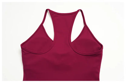TRY TO BN Two Pieces Women's Tracksuit Vest Sling Top Set Fold-over Waist Yoga Shorts Hip Lifting Running Fitness Gym Activewear