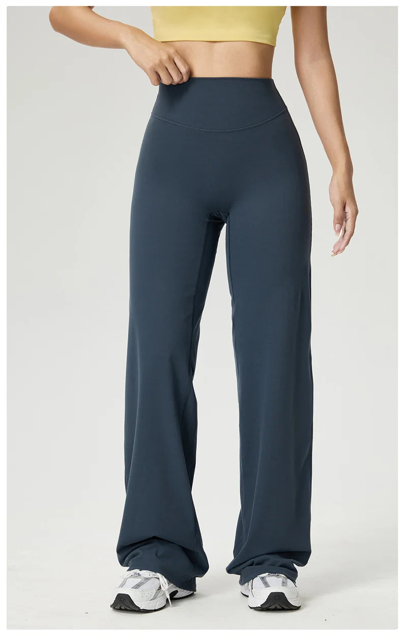TRY TO BN Straight Leg Yoga Pants Women's High Waisted Tummy Control Buttery Soft Naked Feel Gym Fitness Running Workout Bottoms