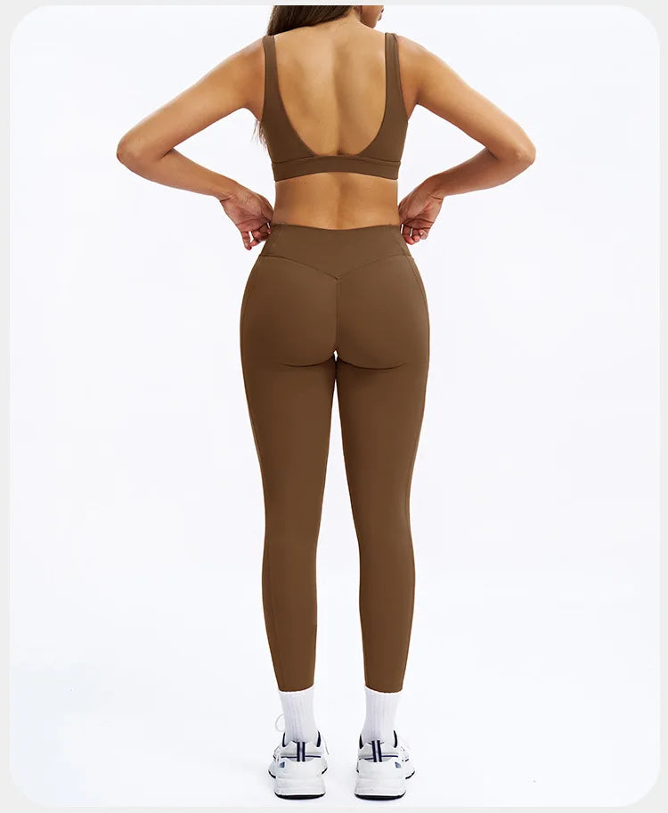 SWELTERING 2PCS Yoga Set Fitness Gym Tracksuit Sportswear Women Workout Outfits High Waist Leggings Sports Bra Athletic Wear