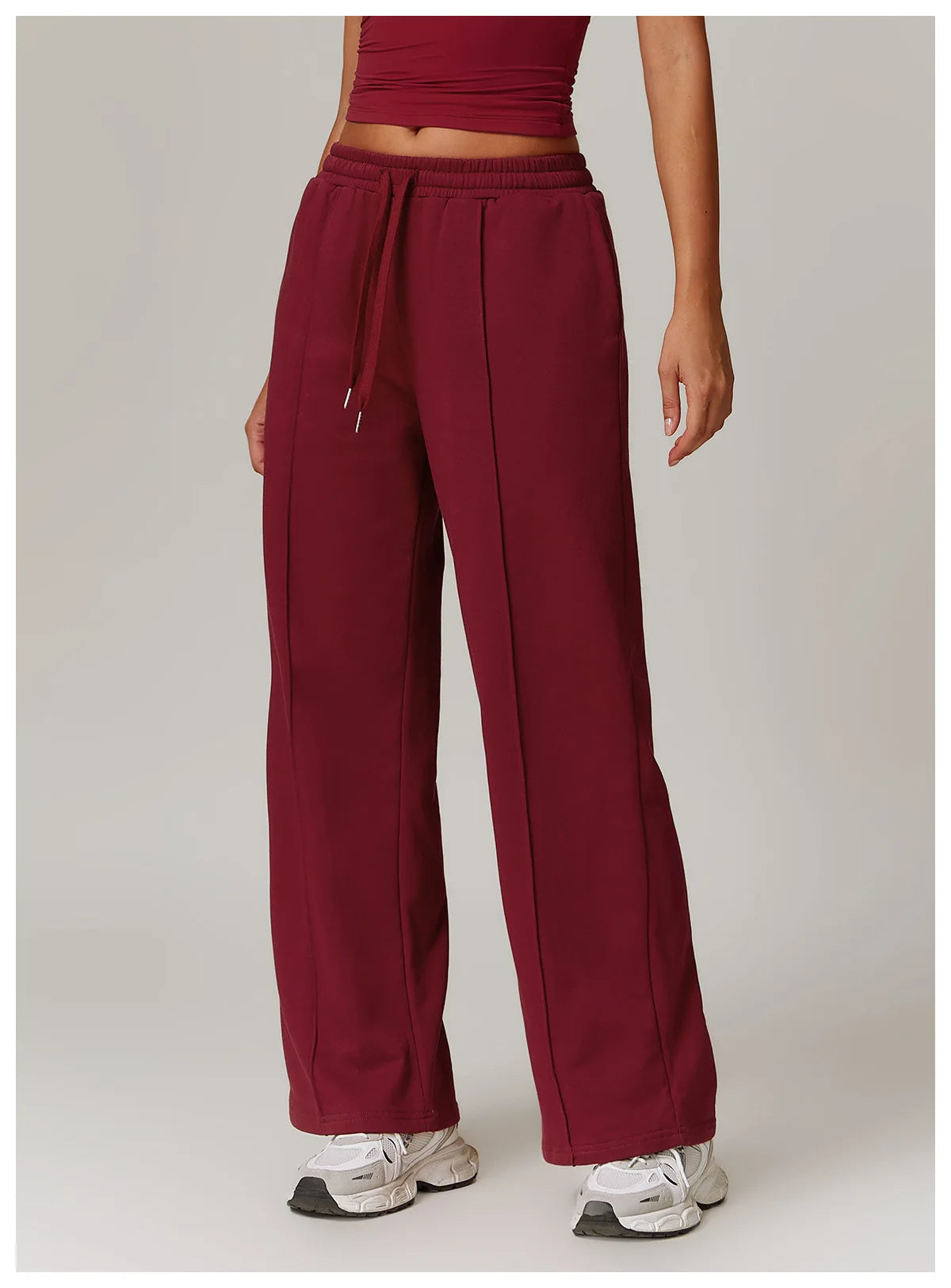 Hearuisavy Winter Pocket High Waist Jogger Sports Pants Female Fitness Gym Pants Casual Loose Sweatpants Wide Leg Trousers