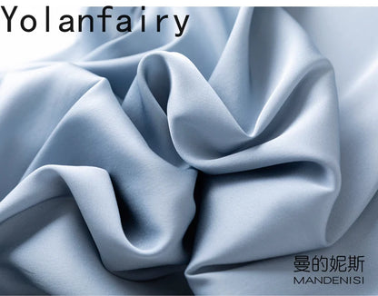YOLANFAIRY 19momme 93% Mulberry Silk Spaghetti Strap Dress for Women Elegant Mid-length Sexy Real Silk Summer Dresses Woman 원피스