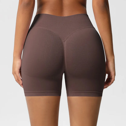 Custom LOGO women's  28-color XS-2XL seamless fitness yoga shorts high waist hip lift sports tight quick-drying shorts