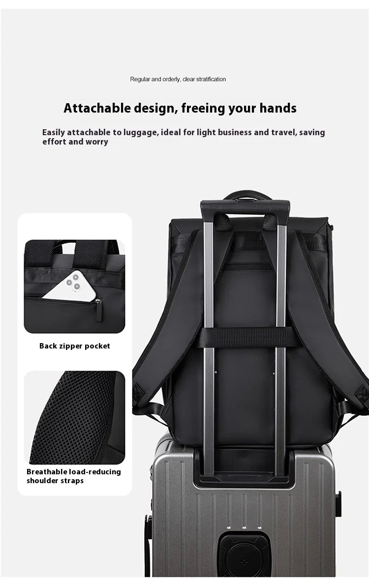 Multi-functional Fashion Men‘s Backpack For 15.6 inch Laptop Light Weight Bag Water-Repellent Material Large Capacity School Bag