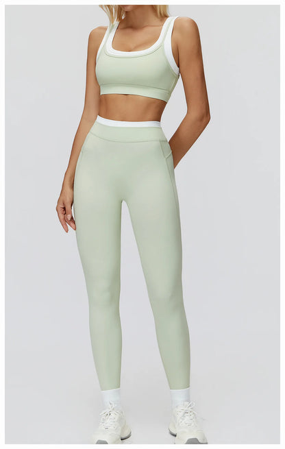 SWELTERING 2PCS Yoga Set Gym Fitness Suit Women Sports Workout Tracksuits Sportswear Female Yoga Suits Sports Bra Gym Leggings