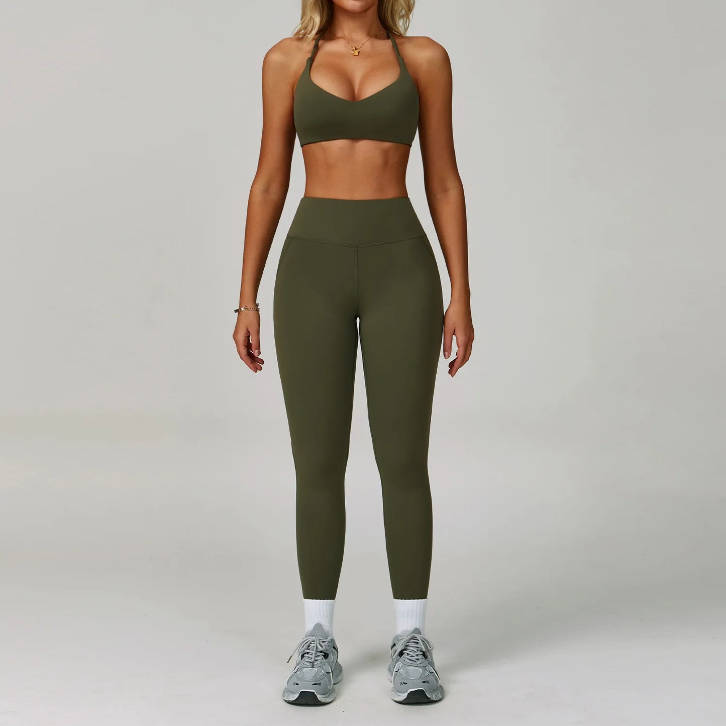 Hearuisavy Women's Running Comfort 2Pcs Sports Pants Set High Waist Push Up Workour Sportswear Casual Cycling Jogging Yoga Bras