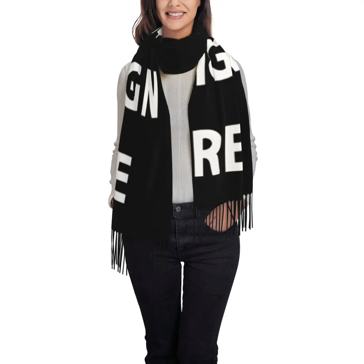 Custom Printed Your Design Here Scarf Men Women Winter Warm Scarves Custom Customize Logo Letter Print Shawls Wraps