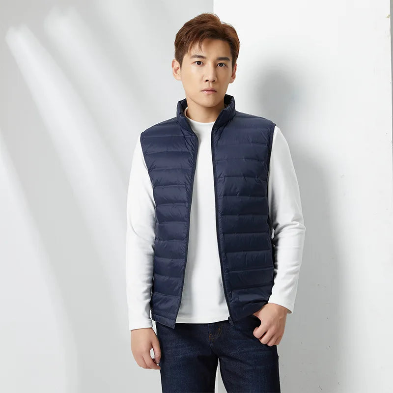 Custom Logo Tank Top Autumn Winter Jacket customaization Down Warm Thickened Sleeveless Solid Color vest Company Brand Design