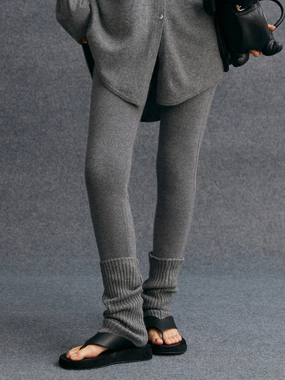 High Quality Women 100% Cashmere Legging Basic Soft elastic Pants Autumn Winter Cashmere Knitted Legging Trousers Warm Comfy
