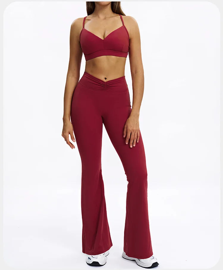 SWELTERING 2PCS Yoga Set Fitness Gym Tracksuit Sportswear Women Workout Outfits High Waist Leggings Sports Bra Athletic Wear