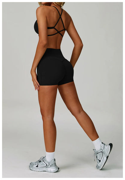 Women Cross Back Sports Underwear Breathable Yoga Bra Shockproof Fitness Top Gym Workout Underwear Female Sports Yoga Crop Top