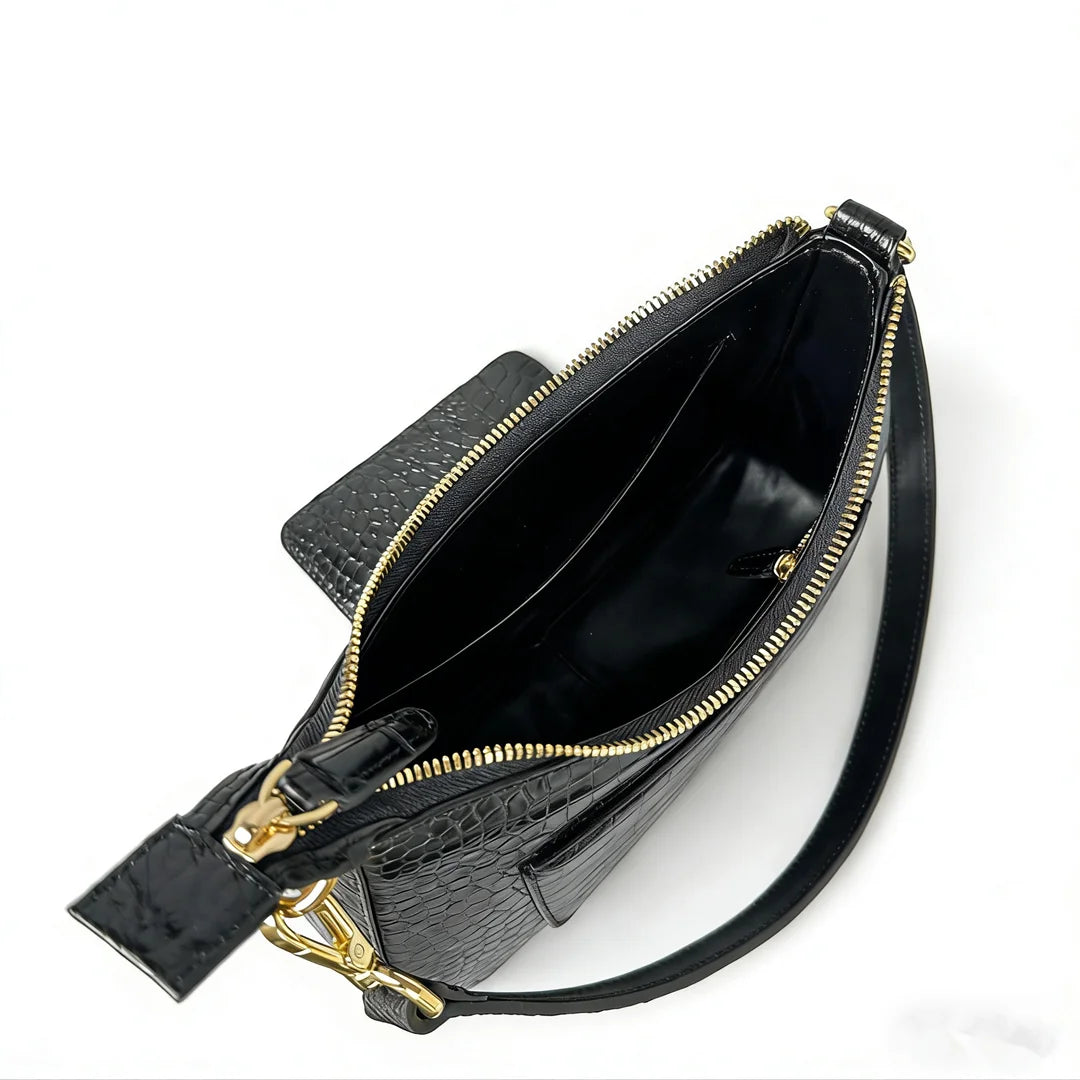 Authentic crocodile leather women's armpit bag genuine crocodile leather women's handbag fashion shoulder bag wallet