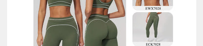 Hearuisavy Summer Yoga Set 2Pcs Women High Support Push Up Sports Top Butt-Lifting Fitness Pants Outdoor Cycling Sports Bra Suit
