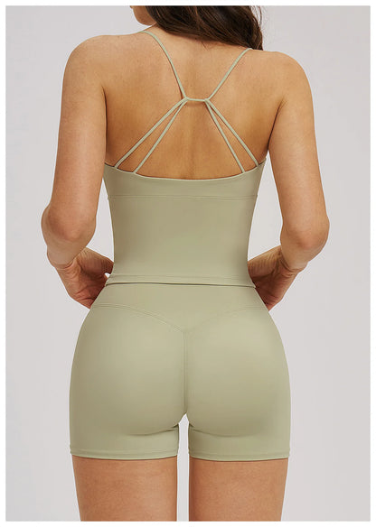 Women Sexy V Neck Yoga Bra Cross Back Strap Sports Underwear Shockproof Gym Workout Vest Female Solid Sports Fitness Underwear