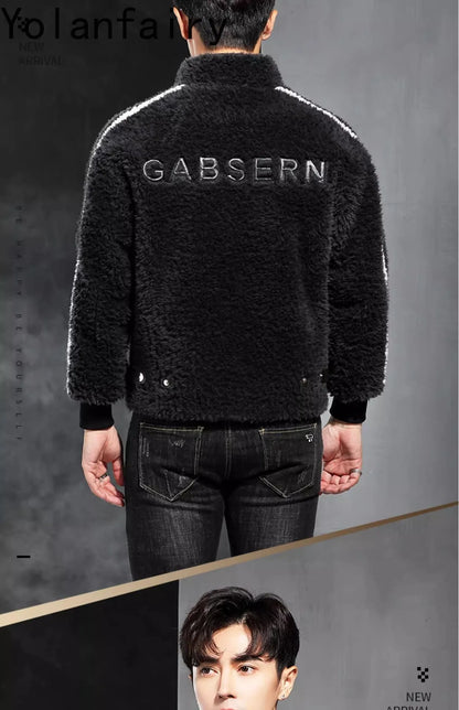 YOLANFAIRY 100% Wool Mens Real Fur Coat Men Luxury Clothing Winter Jacket For Men High Quality Short Jacket куртка мужская 2024