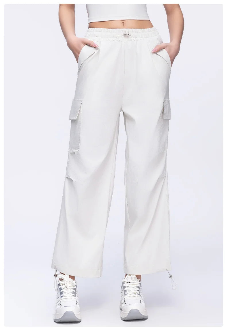 New Summer Outdoor Sports Women High Waisted Pants Straight Leg Casual Pants Gym Slimming Sweatpants Outdoor Sports RunningPants
