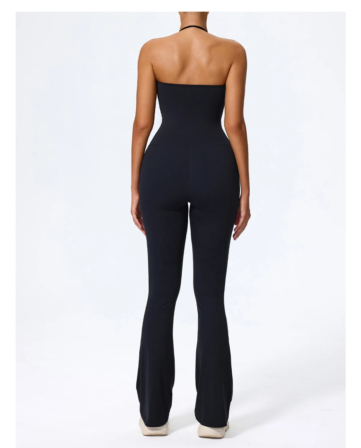 New Summer Women Sleeveless Hang Neck Jumpsuit Backless Flared Activewear Female Yoga Clothes Sport Outfit For Woman Overalls