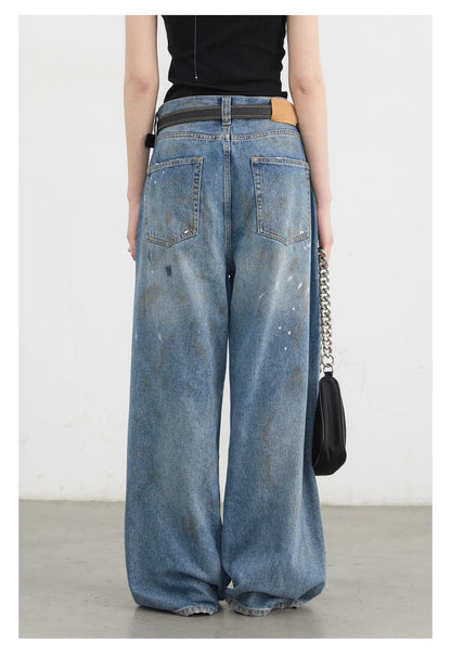 CHIC VEN Women Jeans Loose Casual New Retro High Waisted Straight Leg Wide Leg Denim Pants Female Trousers Summer 2025