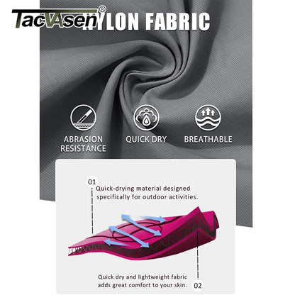 TACVASEN Quick Dry Long Sleeve Cargo Work Shirts with Pockets Mens Nylon Safari Hiking Shirts Button Down Shirts Clothes Males
