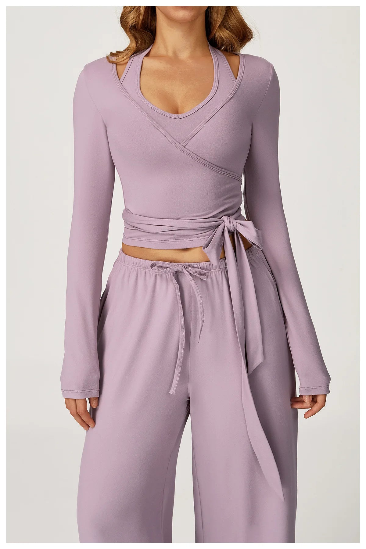 2/3PCS Fitness Suit Women Deep V Yoga Bra Flared pants Sports Suit Gym Tracksuits Female High Waist Bell Bottom Athletic Wear