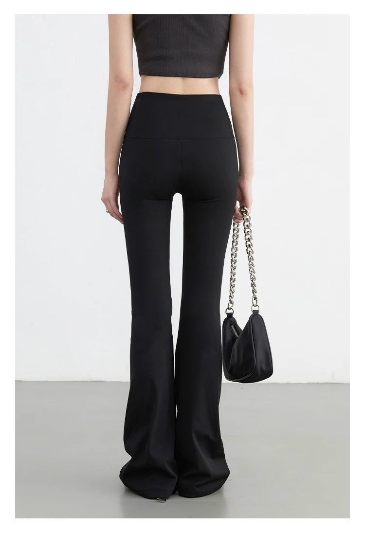 CHIC VEN Women Long Pants Slim New High Waisted Elastic Casual Pant Female Black Flared Trousers Yoga Clothing Autumn 2026