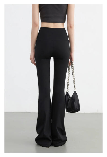 CHIC VEN Women Long Pants Slim New High Waisted Elastic Casual Pant Female Black Flared Trousers Yoga Clothing Autumn 2026