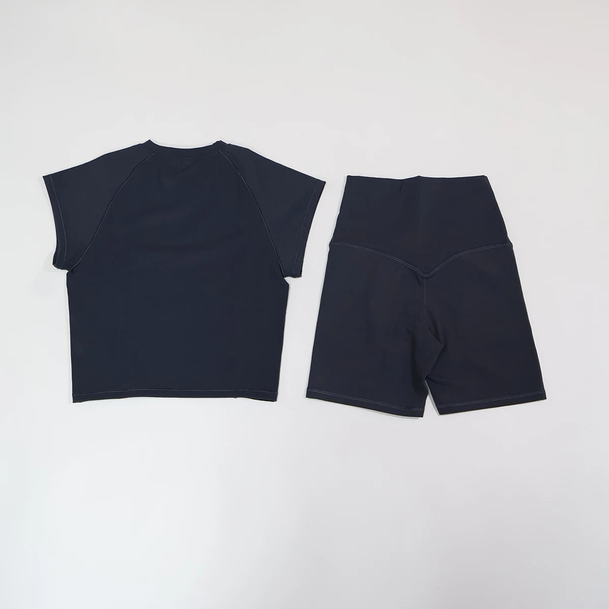 Summer Women's Two-Piece Fitness Set Woman's Short-Sleeve Quick-Dry Yoga Wear for Outdoor Running Sports Female 2Pcs Suit
