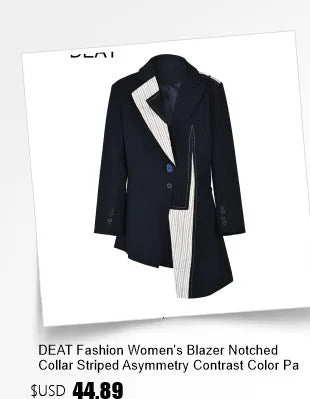 DEAT Fashion Women's Jackets Big Lapel Long Sleves Waist Retraction Zipper 3D Pockets Decoration Coats Spring 2025 New 7AB1819