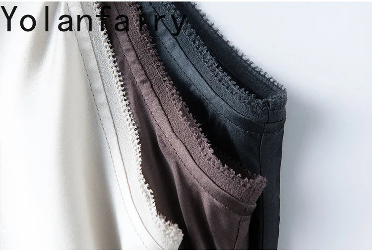 YOLANFAIRY 93% Real Mulberry Silk Camis Woman Clothing 2026 High Quality Silk Satin Tops Women's Tanks Top Sleeveless Basicwear