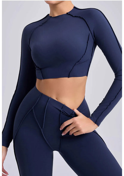 Long Sleeve Gym Shirts Sport Top Fitness Yoga Clothes for Women Active Wear Sports Shirt Elastic Fitness Yoga Running Shirts