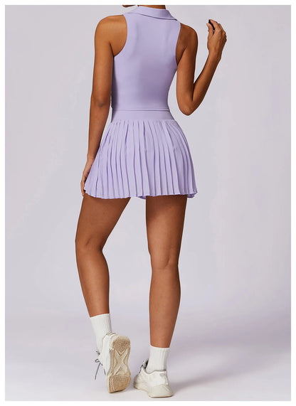 2PCS Women Tracksuit Yoga Set Gym Set Bra Sports Short Skirt Workout Sportswear Running Clothing Gym Wear Athletic Sport Suit