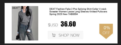 DEAT Fashion Dirty Dyed Jeans Women's High Waist Loose Straight Wide Leg Denim Pants Summer New 7A609