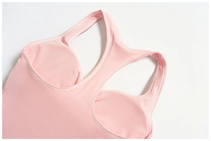 Sports Gym Fitness Vest with Chest Pad Women Color Contrast Shockproof Yoga Bras Female Workout Sports Underwear Yoga Clothes