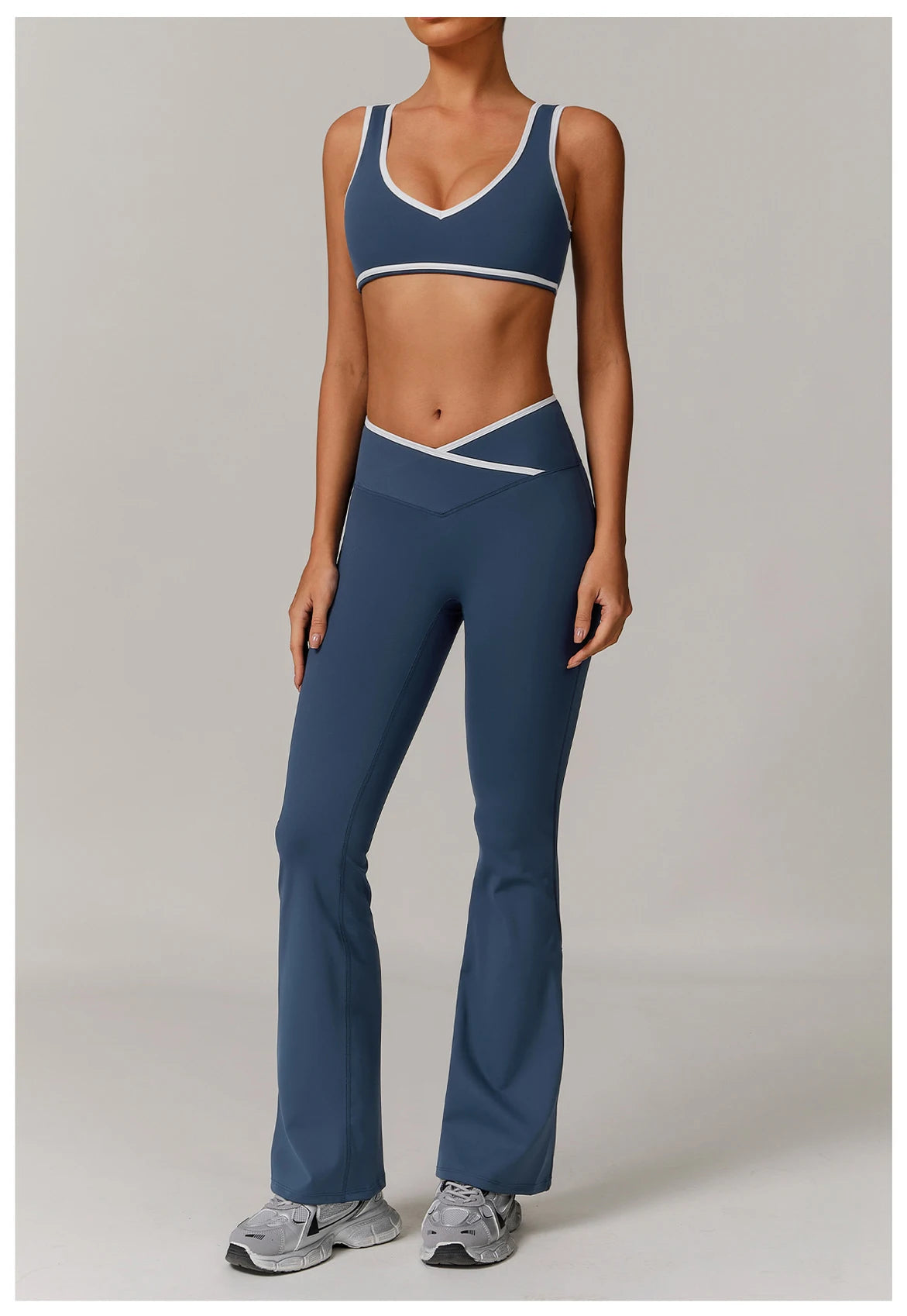 2 Pieces Gym Set Women's Sportswear Sports Bra Top High-waisted Long Pants Tracksuits Suitable For Outdoor Sports Workout Suit