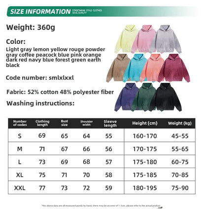 Custom LOGO autumn winter men's women's new white spray dyeing washing water 360G velvet cotton polyester sweatshirt sweatpants